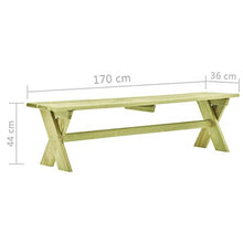 vidaXL Legno Massello di Pino Impregnato Panchina da Giardino Rustica Semplice Robusta Durevole Panca Sedute Arredi per Esterni 170 cm
