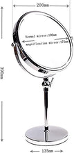HIMRY Specchi da Trucco, Regolabile in Altezza, Ingranditori 10X con Piedistallo ø 20 cm, 8 Pollici Cosmetico Specchio da Tavolo, Specchio Bagno per Rasatura, 2 Faccia, Cromato, KXD3101-10x