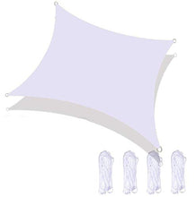 Vela Ombreggiante,Rettangolo Tendalino Parasole con Protezione Contro Il Sole 95% UV per Giardino Esterno Patio Party con Corda Libera (2x5m(6.5x16.5ft),Bianca)