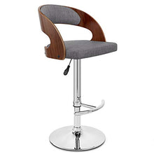 JXXDDQ Sgabello da Bar, Sedia da Bar, Sedia Girevole for Bar, Cuscino di Lino + Schienale in Legno Massello, Sgabello Alto (58-80 Cm) (Color : Brown-Light Gray)