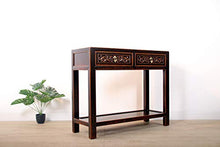 Yajutang - Console con 2 cassetti, in Legno Massiccio, Colore: Marrone