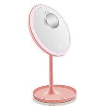BGROESTWB Specchi compatti Tocca Desktop Lampada dello Specchio Principale con Spia di Ricarica Trucco dello Specchio Specchio di Trucco Desktop .per Casa (Color : Pink, Size : 32X20X17cm)