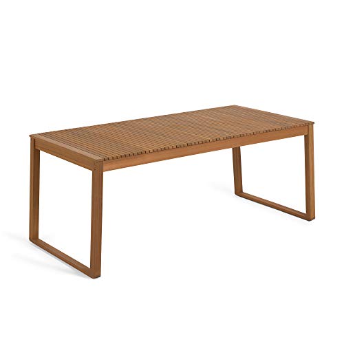 Kave Home - Tavolo da esterno Emili in legno massello di acacia, 190 x 90 cm
