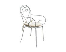 Gruppo Maruccia Set Pranzo per Esterni in Ferro Antiruggine Avorio Shabby Chic Tavolo 6 Posti per Esterni con Sedie