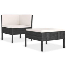 FAMIROSA Set Divani da Giardino 2 pz con Cuscini in Polyrattan Nero-0206