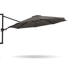 MaxxGarden - Ombrellone da giardino galleggiante a parete, diametro 270 cm, in alluminio, colore: nero