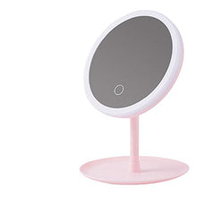 Shuoshikj - Specchio da trucco con luce a LED, luce di riempimento, regolabile, ricaricabile con angolo LED (rosa)