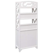 FAMIROSA Armadietto da Bagno Bianco 46x24x116 cm, Legno di Paulownia