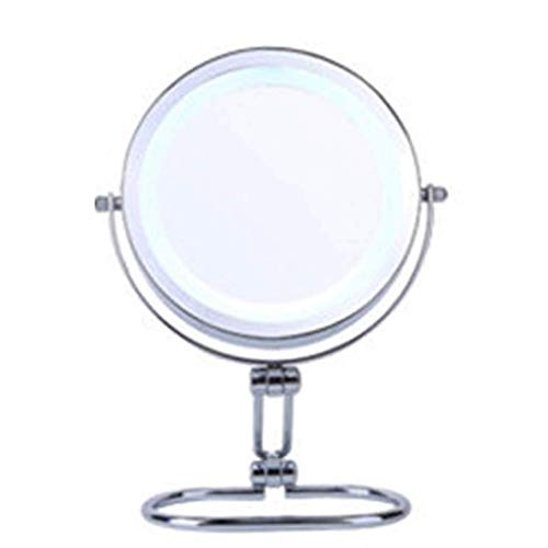 Specchio per Il Trucco, Specchio da Tavolo , Viaggio , Specchio per Il Trucco con Luce a LED, con Interruttore, Lente d'Ingrandimento 10 Volte, Specchio per Il Trucco da appoggio