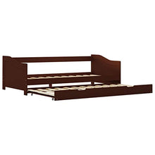 BIGTO - Divano letto estraibile, struttura in legno di pino massello, per la casa, 90 x 200 cm, marrone scuro
