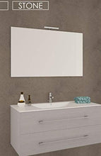 CDB BAGNI Composizione Completa: Base LAVABO Integrale in Ceramica- Specchio con Profilo Cromo Lucido-Lampada LED da 30 CM Misure 80X80X45 (Teak)