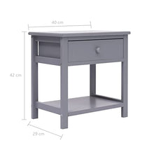 vidaXL 2X Legno Paulonia Comodini Stile Tradizionale Rustico Semplice Solido Resistente con Cassetti Stand Tavolini Notte Tavolinetti Grigi Comò