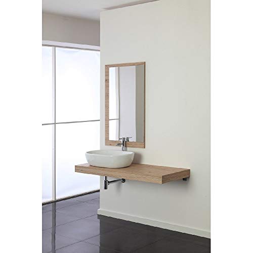 FERIDRAS Mobile Bagno Sospeso Rovere Moderno MOD. Shelf L.120xp.50xh.8 con Lavabo E Specchio