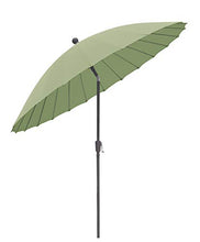 greemotion Ombrellone parasole rotondo inclinabile poliestere Ø ca. 270 cm protezione solare UV50+"Sizilien", con manovella, palo in acciaio, antracite/verde salvia