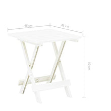 SKM Tavolo da Giardino Pieghevole Bianco 45x43x50 cm in Plastica