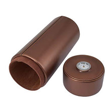 Tauzveok Portable Cigar Humidor Bagagli A Mano Pot Legno di Cedro per La Corsa Humidor con Igrometro A 5 Bastoni Cuoio Cigar Box di Stoccaggio,Marrone