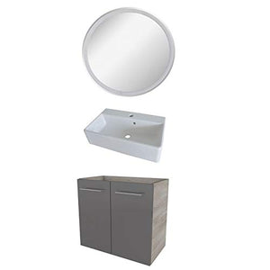 FACKELMANN Set di mobili da bagno sottile 3 pezzi Lima con mobiletto, 35 cm di profondità e bacino in ceramica 60 cm