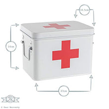Harbour Housewares Vintage First Aid Bagagli Scatola Metallica - Piazza Metal Box ermetico Seal - Bianco