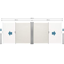 TecTake Doppia Tende da Sole paravento Laterale frangivento Estensibile Corpo e Assistenza Post Interamente in Alluminio - Diversi Colori e Misure - (Beige | 200x600cm | No. 402339)