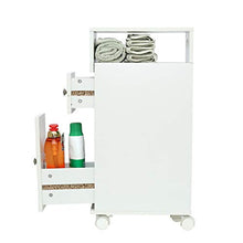Wonderhome Carrellino per Il Bagno，Mobile Multiuso ，Carrellino Salvaspazio,Ci Sono Due Piccoli Cassetti，15 x 33 x 65 cm