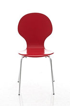 CLP Set 4 Sedie Impilabili Diego in Legno Robusto I Sedia Attesa Telaio in Metallo I Sedia Ergonomica Conferenza Design, Colore:Rosso