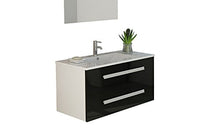 Jet-Line Set di mobili da bagno "Locarno", nero, bianco o grigio lucido, set di mobili da bagno (nero)