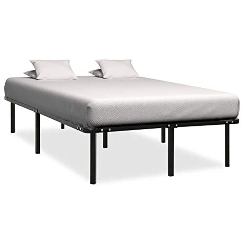 BIGTO - Struttura per letto in metallo e acciaio, per camera da letto, 180 x 200 x 38 cm, colore: Nero
