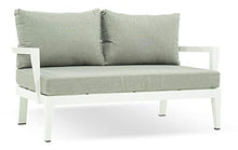 Set Salotto da Giardino Divano 2 Poltrone e Tavolino in Alluminio Estia Bianco