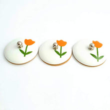 Abc_bagno Tappo Lavabo in Porcellana Decorato Tulipani 3 Pezzi