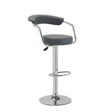Vendideur Pro - Set di 2 sgabelli da bar con braccioli regolabili, girevoli a 360°, colore: grigio, per salotto, bancone e cucina