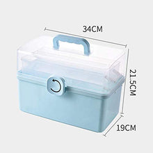 Scatola portatile della medicina della famiglia di 3 strati della scatola della medicina blu