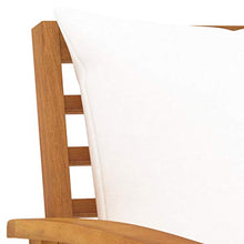 vidaXL - Panca da giardino in legno di acacia massiccio, 120 cm, con cuscino bianco crema