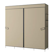 YAYI Armadio in tela, portatile, con 4 binari da appendere, colore: beige