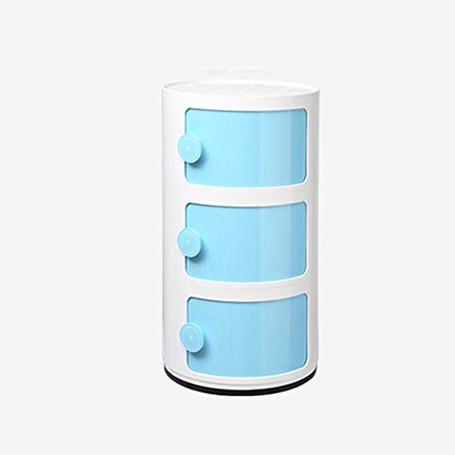 ZFF Armadietto Laterale di plastica Multifunzionale del Comodino Nordico Bianco armadietto Minimalista Moderno Creativo del gabinetto di immagazzinaggio del Bagno (Color : Blue)