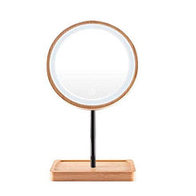 Specchio Trucco con Luce LED, Legno Specchio Cosmetico Illuminato, Makeup Mirror, 3 Regolazione Colore, Girevole 90°