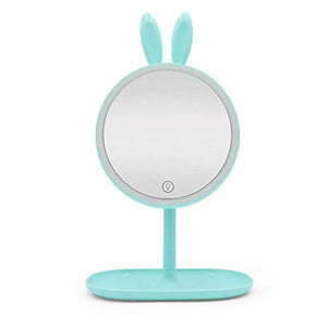 AJH LED Specchio per Il Trucco Specchio per Il Trucco Specchio cosmetico con Supporto, Specchio per Il Trucco Vanity Cornice Ovale Ingrandimento 1X e 3X Specchio da Barba