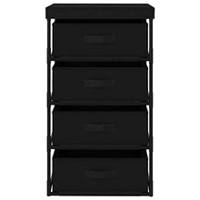 vidaXL Armadietto con 4 Cestini Cassettiera Smontabile Armadio Contenitore da Viaggio Cassetti Scaffale Scaffalatura Organizzatore Tessuto Nero
