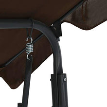 GOTOTOP - Dondolo da giardino con parasole impermeabile, 170 x 110 x 153 cm, a 3 posti, per giardino e cortile, carico 250 kg, caffè