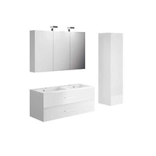 Allibert Mobili da Bagno Set Sottopensile 120 cm Lavabo Armadietto a Specchio Seiteschrank Vormontiertn