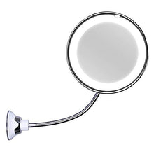 Specchio da Bagno con Ventosa Specchio da Trucco a Specchio Angolo di Rotazione a 360 ° Specchio antiappannamento 10x Asta di ingrandimento Lunghezza 26 cm Specchio da Bagno a LED