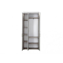 AVANTI TRENDSTORE - Funny - Armadio Guardaroba con Specchio e con Ante a Battente, in Laminato di Quercia d'Argento e Bianco, Dimensioni: Lap 84x200x40 cm