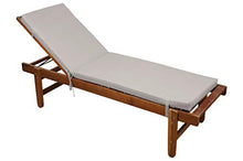 STOF - Materasso/lettino da sole sfoderabile, colore lino, 55 x 180 cm, 100% microfibra, fissaggio a clip (sdraio in legno non incluso)