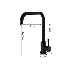 SXJ Miscelatore per Lavello da Cucina, Rubinetto da Cucina in Acciaio Inossidabile, Miscelatore per Lavabo con Rotazione A 360 Gradi, Rubinetto per Lavabo da Cucina Monoforo, Nero Opaco