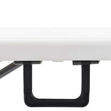 BIGTO - Panca pieghevole da giardino, 2 pezzi, in HDPE, colore: bianco, 180 x 26 x 42 cm