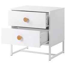 WGYDREAM Comodino Comodino Bianco con 2 Cassetti Comodino Comodino Comodino con Maniglie in Legno per Soggiorno, Camera da Letto, Corridoio, Ufficio