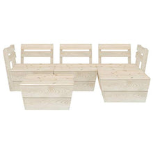 SKM Set Divani da Giardino su Pallet 5 pz in Legno Abete Impregnato (74kg)