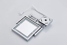PENNY73 Specchio per Trucco a Parete LED Illuminato Estensibile Girevole a 360 ° su Due Lati Ingrandimento 3X per Bathroom Square,Gold,Rechargeable
