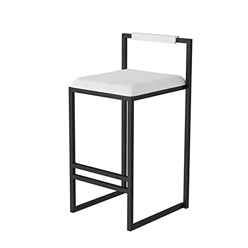 GDHY Sgabelli da Bar Moderno Sgabello Alto Cuscino in Velluto Quadrato Sedie da Pranzo con Poggiapiedi E Schienale per Colazione Cucina Pub, Nero