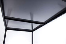 AVANTI TRENDSTORE - Sedico - Tavolo da Giardino, in Metallo Nero con Superficie in Vetro Grigio. Disponibile in 2 Diverse Misure. (Lap 150x72x90 cm)