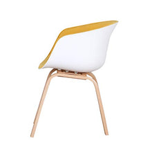 KUN_SK - Set di 2 sedie da pranzo in tessuto con struttura in metallo, per soggiorno, sala da pranzo, colore: Giallo